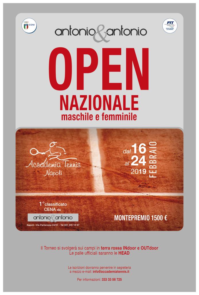 OPEN NAZIONALE-TROFEO ANTONIO & ANTONIO ALL’ACCADEMIA TENNIS NAPOLI. Da sabato tutti in campo dai Quarta ai Seconda: una festa del tennis campano 2019